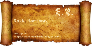 Rakk Mariann névjegykártya
